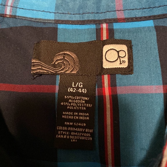 OP Blue and red plaid long sleeve shirt - Picture 3 of 5